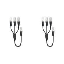 2X 3Pin XLR Female to 3 Male Y Splitter Cable,3 Way XLR Splitter Cable for Mixer Microphone