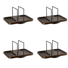 4X Napkin Holder for Table, Rotating Metal Napkin Dispenser with Salt and Pepper Shakers Caddys Standing