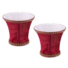 2X Fabric Clip Lamp Shade, E14 Handmade Lampshade for Modern European Style Wall Sconce Lamp, Crystal Lamp,(Red)