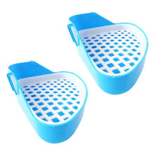 2X Rabbit Toilet Litter Tray,Small Animal Toilet Corner Potty, Pet Litter Trays Corner for Rabbit, Hamster ()