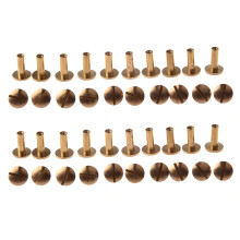 20X Arc Solid Brass Button Stud Screw Nail Screw Back Leather Rivet Belt 12mm