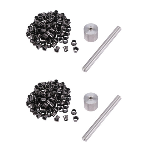 2Set Tools+200Pcs Rivets Nail Installation Tools with Silver Brass Nails