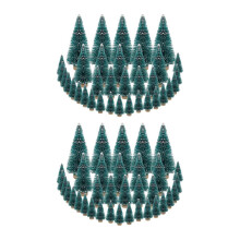 70 PCS Miniature Christmas Tree Artificial Snow Frost Trees Pine Trees for Christmas DIY Party Decoration (4 Size)