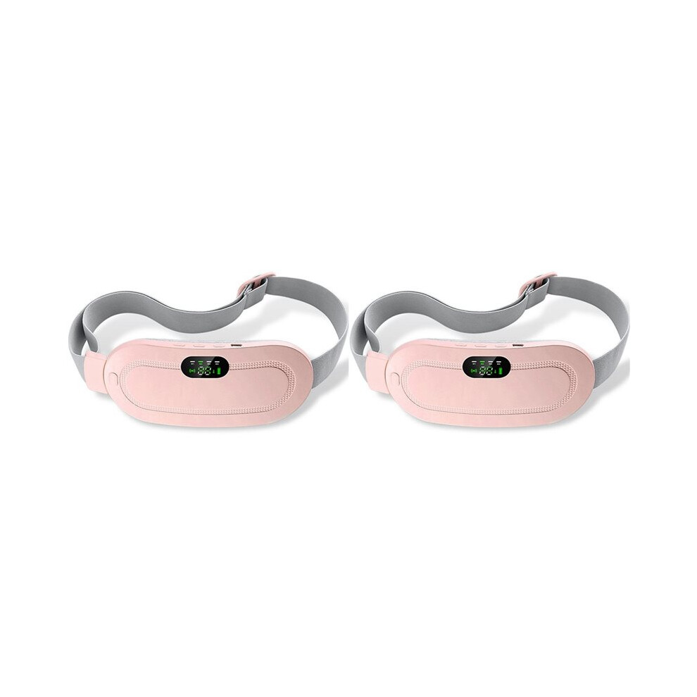 2X Menstrual Heating Pad Warm Palace Belt Relief Waist Pain Uterus Vibrating Abdominal Massager Electric Waist Belt A