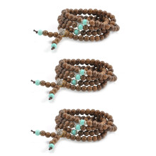 3X New 108 Collana del Braccialetto del Branello di Mala del Buddha di Preghiera di Meditazione del Buddha del Sandalo