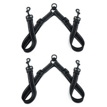 2X Double Leash Coupler for Large Dogs Adjustable Heavy Duty Nylon Splitter for Two Dogs