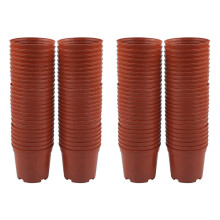 200Pcs 8.5CM Round Plastic Plant Pots Small Flower Pots for Plant Nursery Small Potted Plants