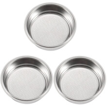3X Filtre à Café, Panier de Tasse de Filtre à Café En Acier Inoxydable de 51 mm, Filtres de Cafetière Sans Pression, A