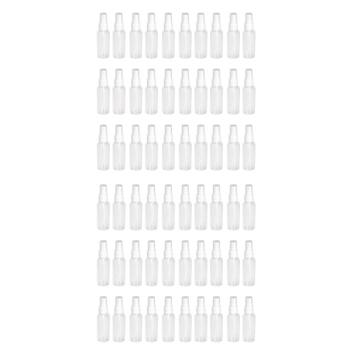 60Pcs Transparent Empty Spray Bottles 50Ml Plastic  Refillable Container Empty Cosmetic Containers