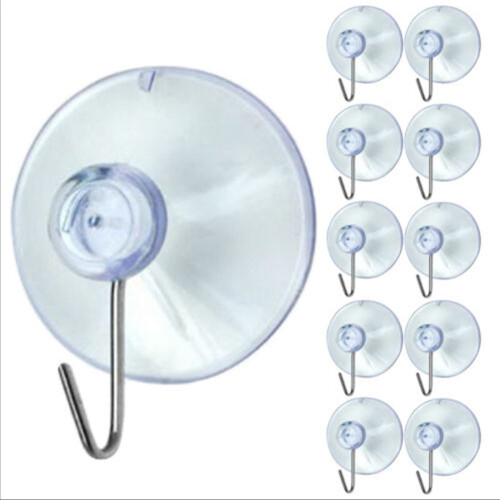 20 Windows Transparent Suction Cup Suction Cup Hook Clothes Jacket Metal Hook 2