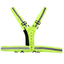 2X Gilet RéFléchissant, Gilet Réglable, Haute Visibilité, Gilet de Sécurité avec 8 Lampes LED, Haute Visibilité Vert