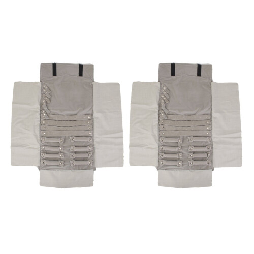2X Luxury Samt Schmuckrolle  Ohrringe Armband Display Organizer Pouch Grau
