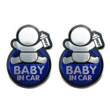 2X Baby in Car Sticker Baby Board Car Aluminum Sticker for X-TRAIL Qashqai Octavia Fabia Clio A