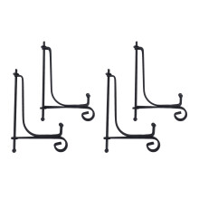 (4 Pack)Iron Display Stand, Black Iron Easel Plate Display Photo Holder Stand, Displays Picture Frames, Cookbooks 5 Inch