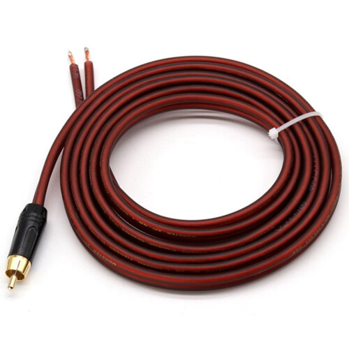2X RCA Speaker Cable Bare Wire Speaker Wire to RCA Plug, Replace RCA Plug Connector Adapter to Bare Wire Open Audio 2