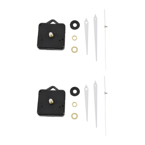 2X Mouvement Mecanisme D'horloge Quartz 3 Aiguilles Blanc