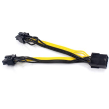 2X EPS CPU 8Pin to 2-Port PCIe 8Pin Dual PCI-E 6+2Pin Y Splitter Miner GPU Card Power Supply Cable