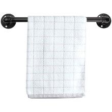 2X Porte-Serviette de Tuyau Industriel Mural en MéTal Porte-Serviettes Barre de Salle de Bain Suspendu Cintre Noir