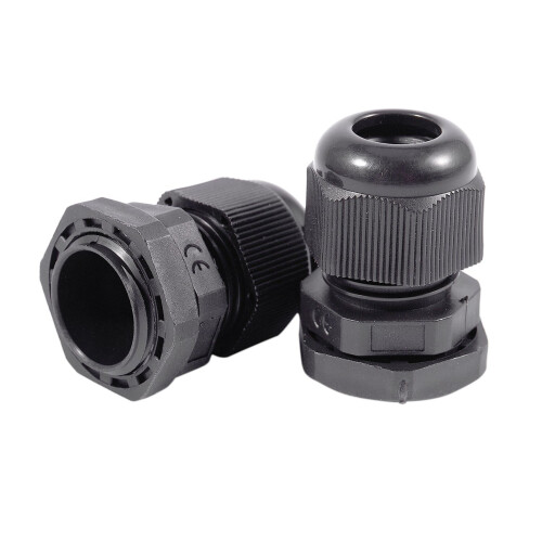 100 x Black Plastic Waterproof Connector PG11 5-10mm Diameter Cable Gland 1