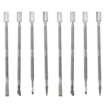 8 Pieces Cuticle Pusher UV Gel Polish Soak Off Remover Tool Nail Art Cuticle Trimmer ( Silver)