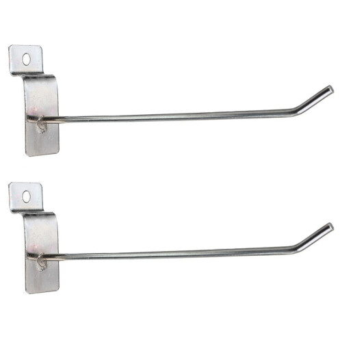 50 x Slatwall Single Hook Pin Shop Display Fitting Prong Hanger 150mm 1