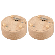2X Round Blank Music Box Birthday Valentine's Day Gift Action Figures Figurine Handicraft Miniatures No Specified Music