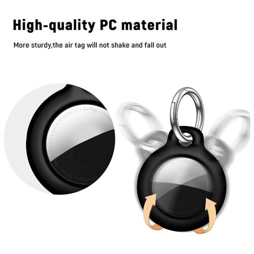 8 Pack PC + Plastic Case Compatible with Protective Cover Accessory for AirTags Case, Air Tag Keychain 2
