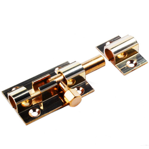 2pcs 1.5-Inch Long Brass Door  Sliding Lock  Bolt Gold 1