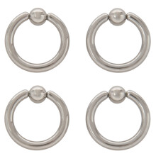 2 Paar Edelstahl Captive Bead Ohrringe Hoop Bcr Studs Piercingschmuck Stahl Farbe, 6G (4mm) x 16mm
