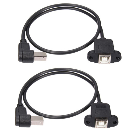 2X USB 2.0 B Male to USB B Female Socket Printer Panel Mount Extension Cable 50cm