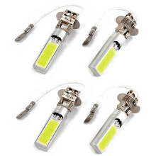 4 Pcs H3 15W LED COB DRL Lamp White Xenon Driving  Light Bulbs