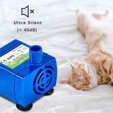 2X Bomba de Fuente de Agua para Gatos, Bomba de Fuente de Agua para Mascotas Bomba de Repuesto DR-DC160 Motor para Fuente de Gato con Tapa de Flor