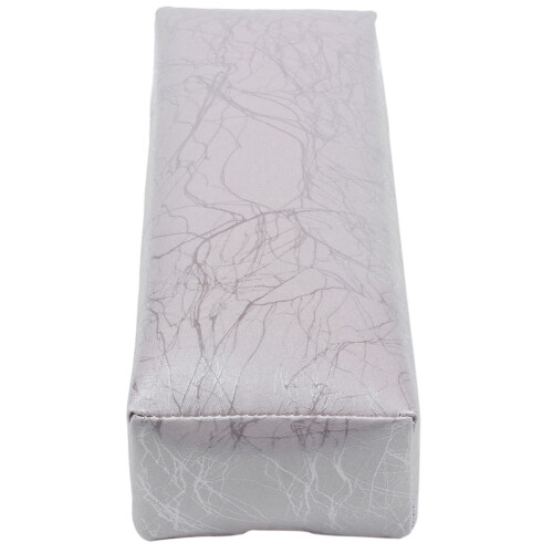 2X Manicure Hand Pillow Rectangle Pu Leather Hand Rest Silver 1