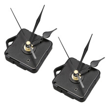 2X Black Hand DIY Quartz Clock Spindle Silent Movement Mechanism Repair Tool Kit
