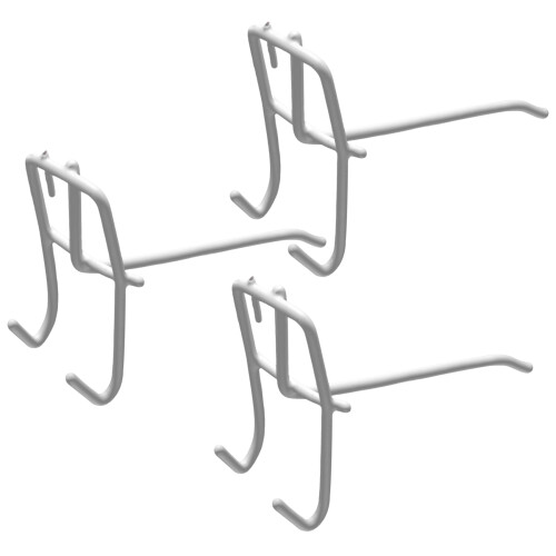 30 Pcs 3.9Inch Long White Metal Store Grid Wall Bracket Display Hooks