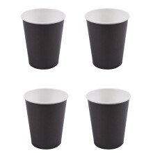 80 Paper Cups (9Oz) - Plain Solid Colours Birthday Party Tableware Catering(Black)