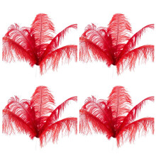 20 Pcs Natural Ostrich Feathers Wedding Party Decoration Red 20-25cm