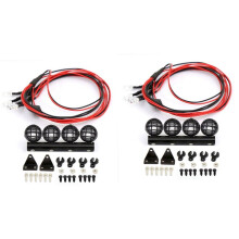 2X RC Car LED Roof Lamp Lights Bar for WPL 1/18 1/24 RC Truck Car Upgrade Parts Accessories,4 LED