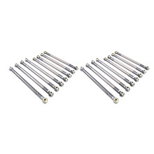 for MN86S MN86 MN86KS MN86K MN G500 Upgrade Parts 16PCS Metal Pull Rod Link Rod Linkage 1/12 RC Car Accessories,Titanium