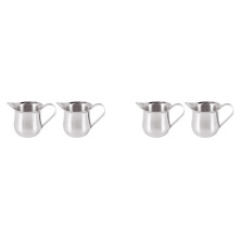 4Pack 3Oz Stainless Steel Bell Creamer Espresso Shot Frothing Pitcher Cup Latte Art Espresso Measure Cup