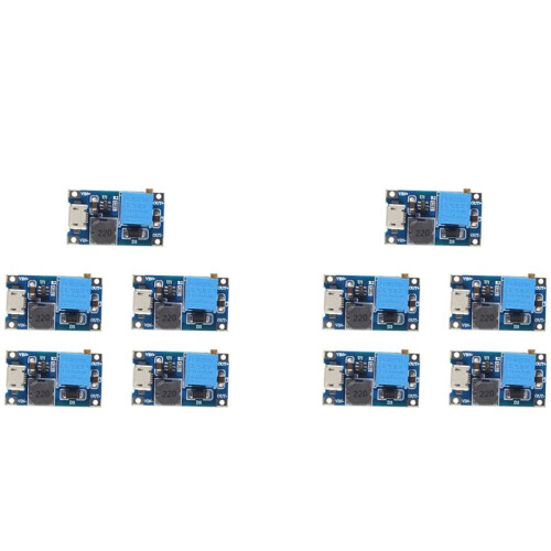 10 Stuks 2A - MT3608 Step  Boost Module met Micro-USB, Step  Boost Converter Voedingsspanningsregelaar