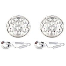 2 Set of Stainless Steel Snail Mushroom Escargot Plate with 12 Compartments Grilled Snail Tool 12 Grilled Conch Tray