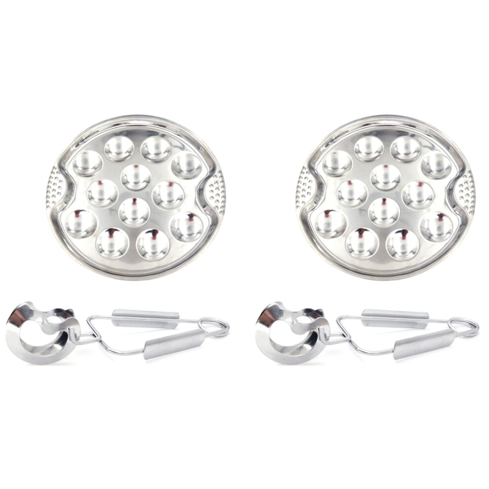 2 Set Of Stainless Steel Snail Mushroom Escargot Plate With 12 Compartments Grilled Snail Tool 12 Grilled Conch Tray 6032423248916