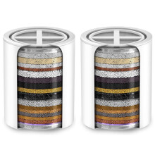 2X 20 Stufen Ersatz Duschwasserfilterkartusche (Ohne GehäUse), Kompatibel mit Jedem Duschfilter mit ähnlichem Design