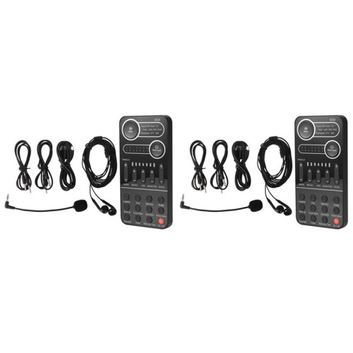 2X  Portable Voice Changer Multiple Audio Effect Live Sound Changing Card Speaker Device for Mobile Phone PC Tablet