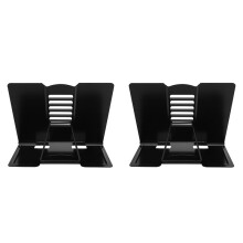 2X Desk Book Stand Metal Reading Rest Book Holder Angle Adjustable Stand Document Holder Sturdy (Black)