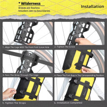 Rhinowalk BikeFront Fork Bag Quick Release Waterproof para Mtb Road Gravel Bike Bikepacking Ciclismo Bolsa de Armazenamento Suporta Até 15Kg,C