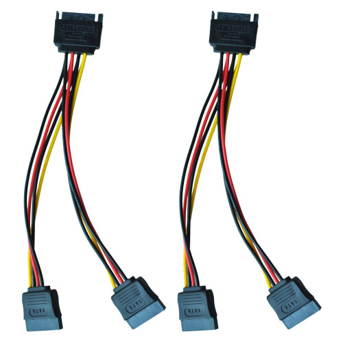 2X 6In   Splitter Cable Adapter - M/F (Power Cable)