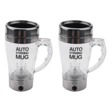 2X Selbst RüHrender Becher Automatischer Elektrischer Fauler Automatischer Kaffee Mischender Tee Mischungs Schalen Reise Becher Doppelt Isolierte