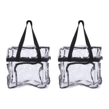2X Transparente Einkaufstasche Stadion Sicherheit Reisen und Gym Tasche LöSchen, Durchsichtige Einkaufstasche für Arbeit, Sport und Konzerte